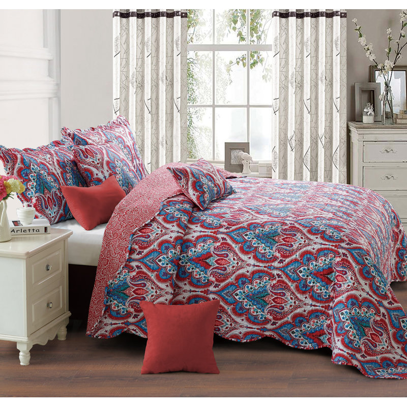 Fabiola Polyester Patchwork Bedspread, 240 x 260 cm