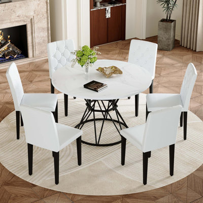Modern Industrial Dining Set with Ergonomic Chairs
