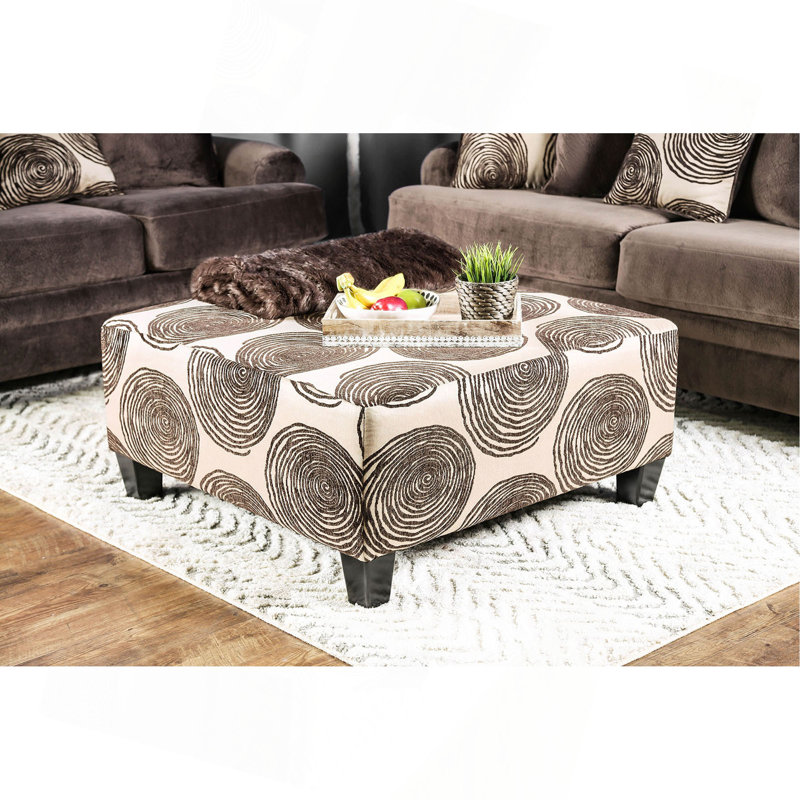 Repose-pieds carré de style transitionnel surdimensionné avec repose-pieds Bun (LY SEULEMENT OTTOMAN), Brun