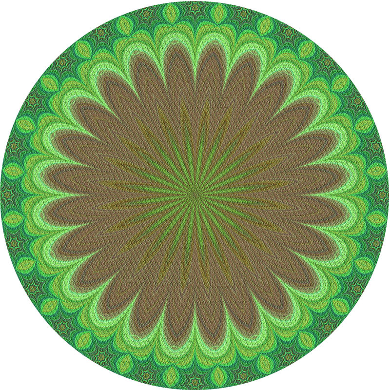 Oriental Indoor Rug, Round 5'