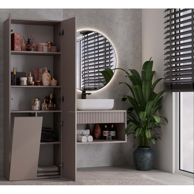 Ritsaert Freestanding Linen Cabinet, Grey
