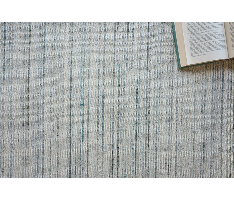 Carmen Hand Loomed PET Blue /Ivory Area Rug, Rectangle 14' x 18'