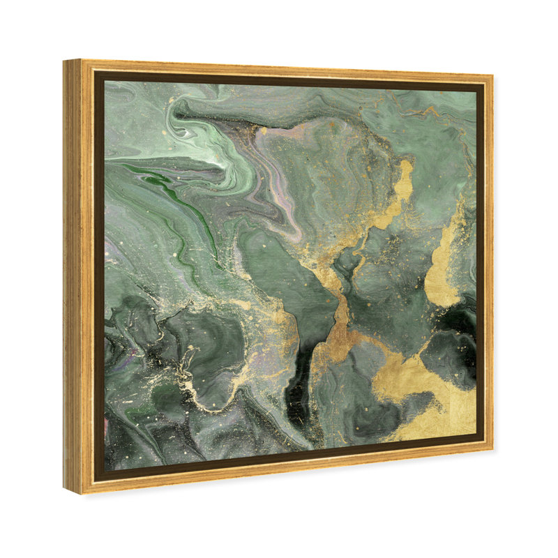 «Jade Cosmos», reproduction d'impression sur toile, Encadrement doré, H 30 po x l 30 po