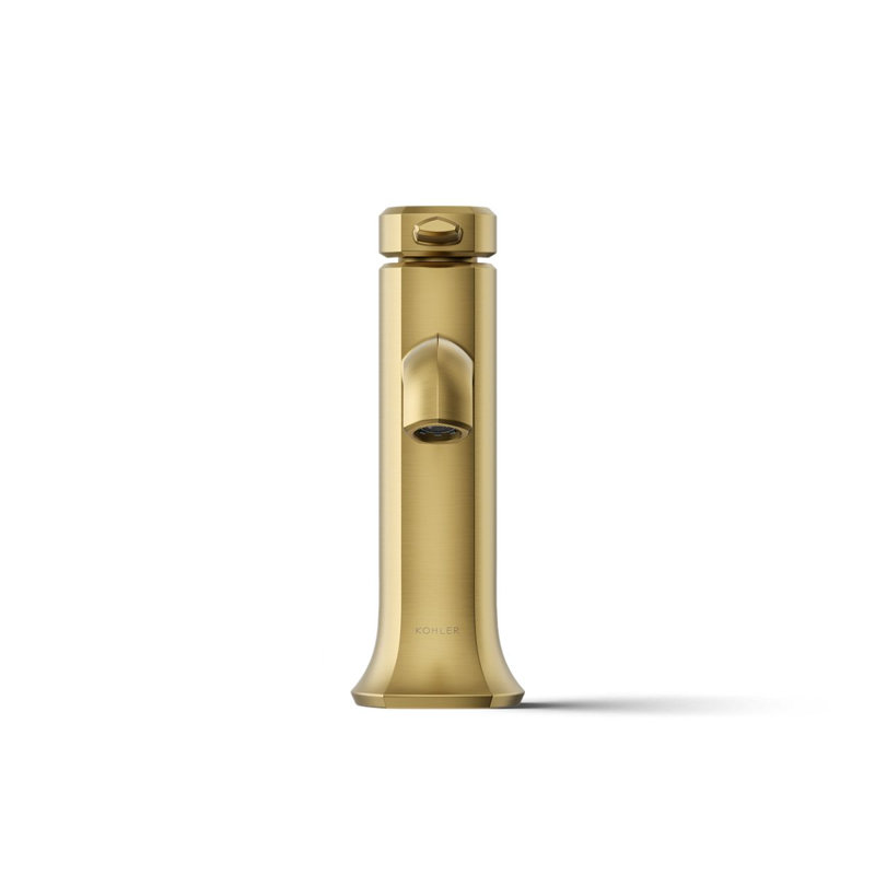 Occasion Single Hole Bathroom Faucet, Vibrant Brushed Moderne Brass