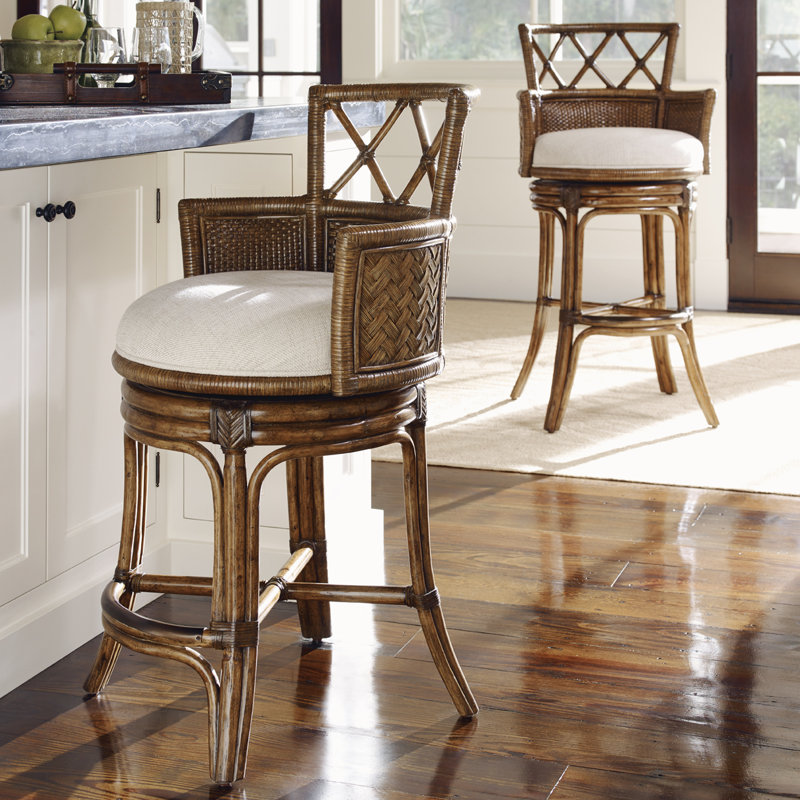 Bali Hai Swivel Upholstered Bar Stool, Counter Stool (24" Seat Height)