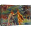 Chasseur avec renard et chiens de chasse dans la forêt, art de chambre à coucher, impression sur toile encadrée-506922749-506922724