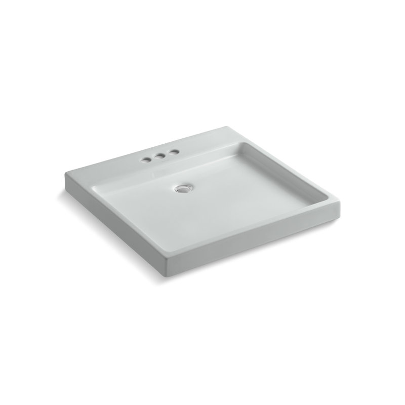 Purist® Ceramic Rectangular Drop-In Bathroom Sink, White, Single