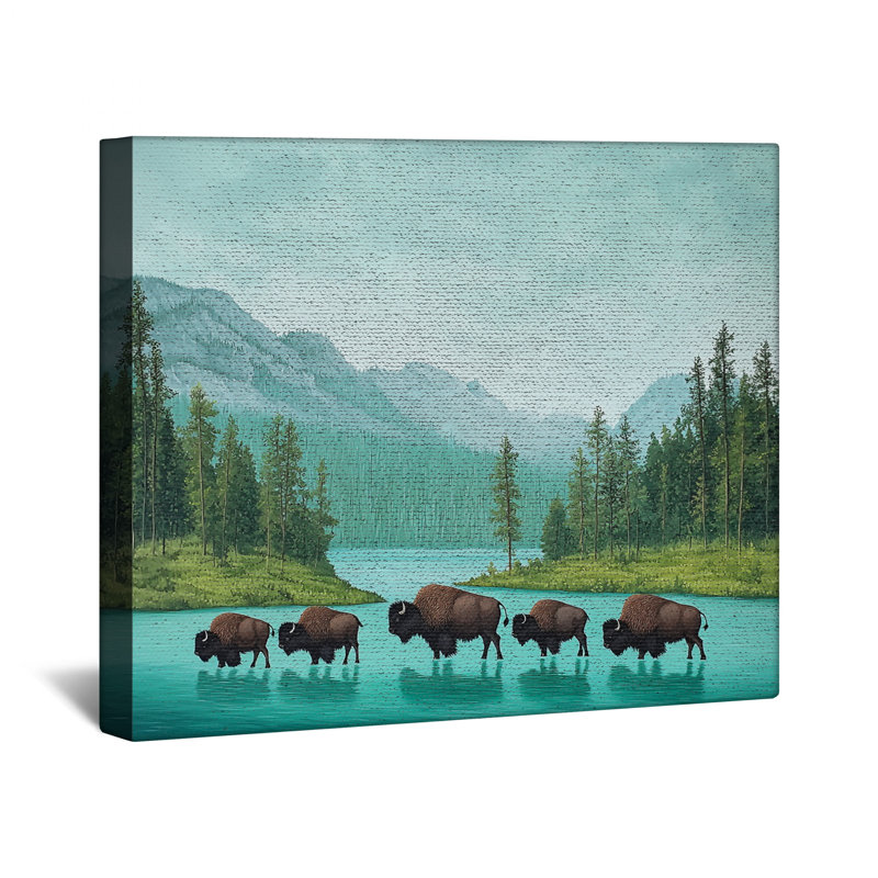Décoration murale toile bison - animaux en plusieurs tailles, 11 x 14 pouces