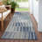 Machine Washable Indoor/Outdoor Huseby ACN2271 Stripes Rug-1263902148