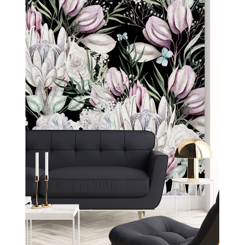 Floral Wall Mural, 8.33" W x 8.33" L