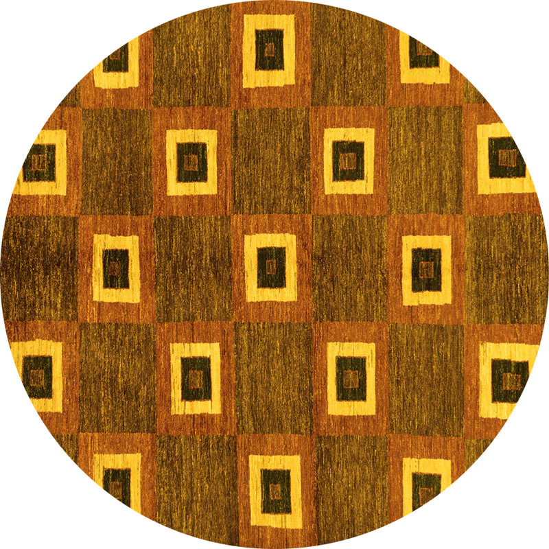 Hardiene Washable Abstract Indoor Rug, Round 4'
