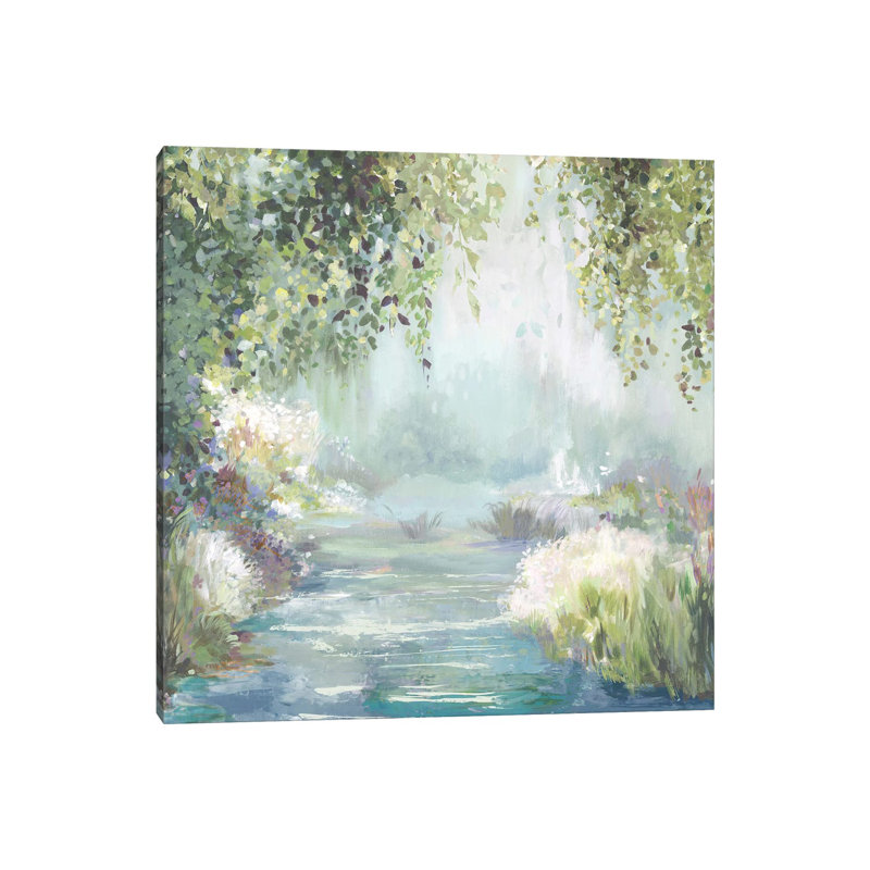Sunny Forest Path by Allison Pearce - Painting on Canvas, 45.72cm H x 45.72cm W x 1.91cm D, Wrapped Canvas
