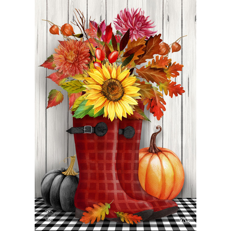Drapeau de jardin bottes d'automne