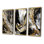 Wild Wave Bliss Abstract Gold White Black - Abstract Painting Art Set Of 3 Pieces