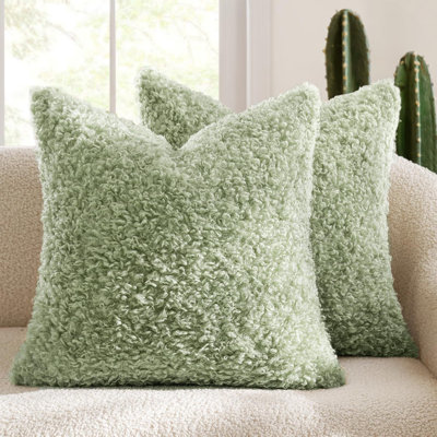 Teddy Soft Plush Textured Boucle Cozy Fluffy Classic Chic Modern Rustic Decorative Pillow Case
