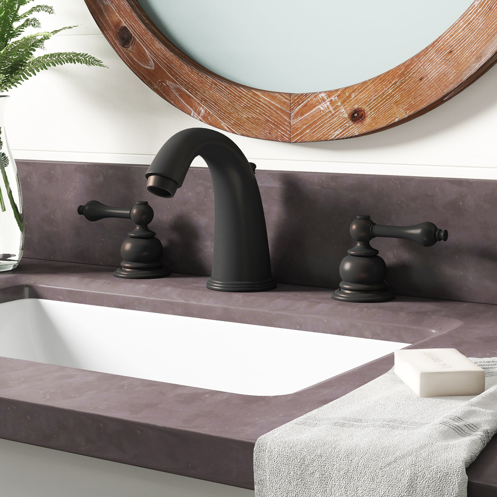 Victorian Widespread Bathroom Faucet with Drain, Oil Rubbed Bronze