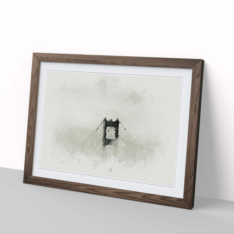 Top of the Golden Gate Bridge in Abstract - Framed Print, Walnut, 50cm H x 76cm W x 2cm D