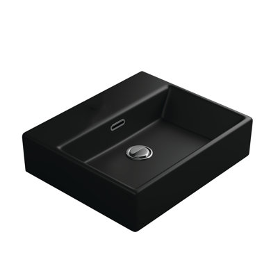 Lavabo de salle de bain vasque rectangulaire en céramique avec trop-plein Quattro