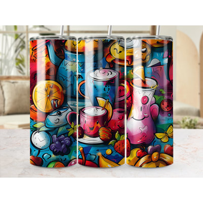 Choose Handmade Tumblers 591ml Vacuum Insulated Stainless Steel (18/8) Travel Tumbler with Straw
