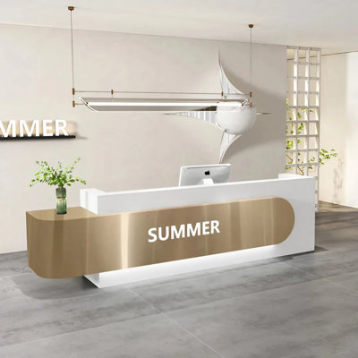 Chrissi Rectangle Manufactured Wood Reception Desk
