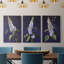 Ensemble de 3 toiles tendues avec châssis Floral Series Series Lxxiii - Prêt à être accroché