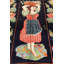 Tapis unique noir / vert / espresso / orange de 5 pi 1 po x 8 pi 7 po Pictoral Karabagh