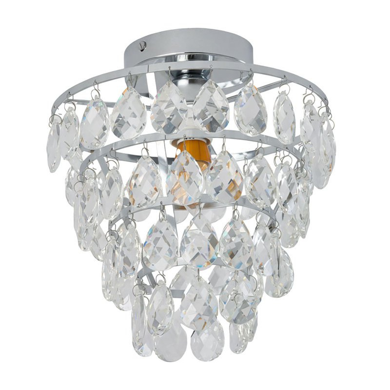 Crystal Semi Flush Mount, Chrome