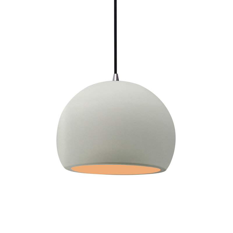Luminaire suspendu à 1 lumière Aschwin, H 6 po x l 7 po x P 7 po, Blanc mat / or champagne, Nickel brossé