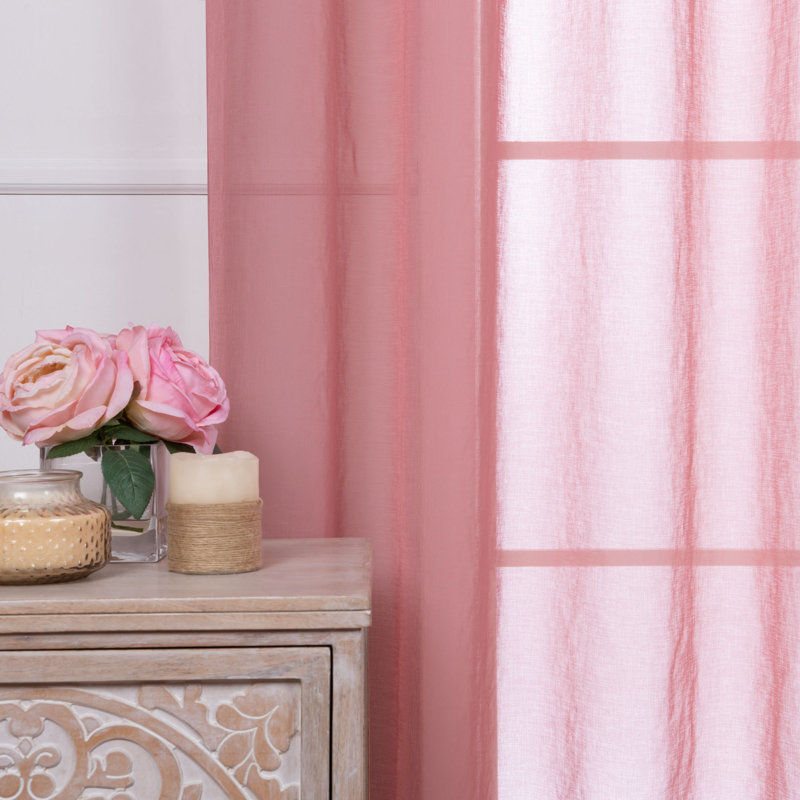 Paire de rideaux transparents avec œillets Amarely, L 52 po x L 84 po, Mauve