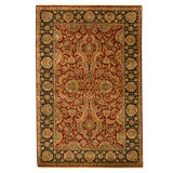 Hand Knotted Wool Oriental Area Rug in Red And Black