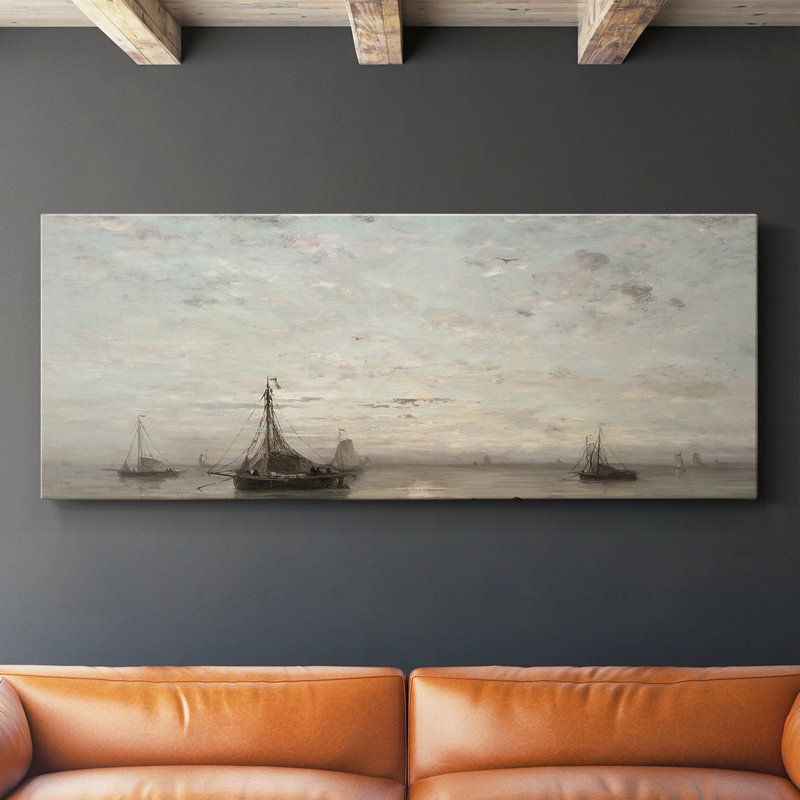 Série nautique-CCXCV III - Toile tendue avec châssis - Prêt à être accroché, H 12 po x l 30 po