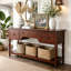 Console brune de style chinois rétro