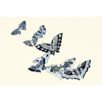 Kamisaka Sekka's Woodblock Butterflies I by Vision Studio - Wrapped Canvas Print