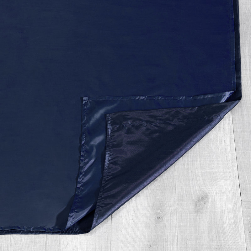 Royale Room Darkening Curtain Pair, Navy/Gold