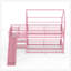 Lit simple superposé en métal avec escalier de rangement, glissière, rails de sécurité, rose-1890578306
