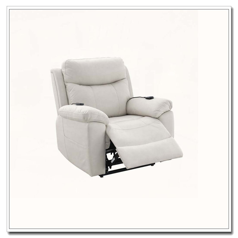 Fauteuil inclinable et chauffant en microfibre polie, Beige