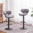 Masaccio Weathered Upholstery Airlift Adjustable Swivel Barstool With Chrome Base, Set Of 2, Grey