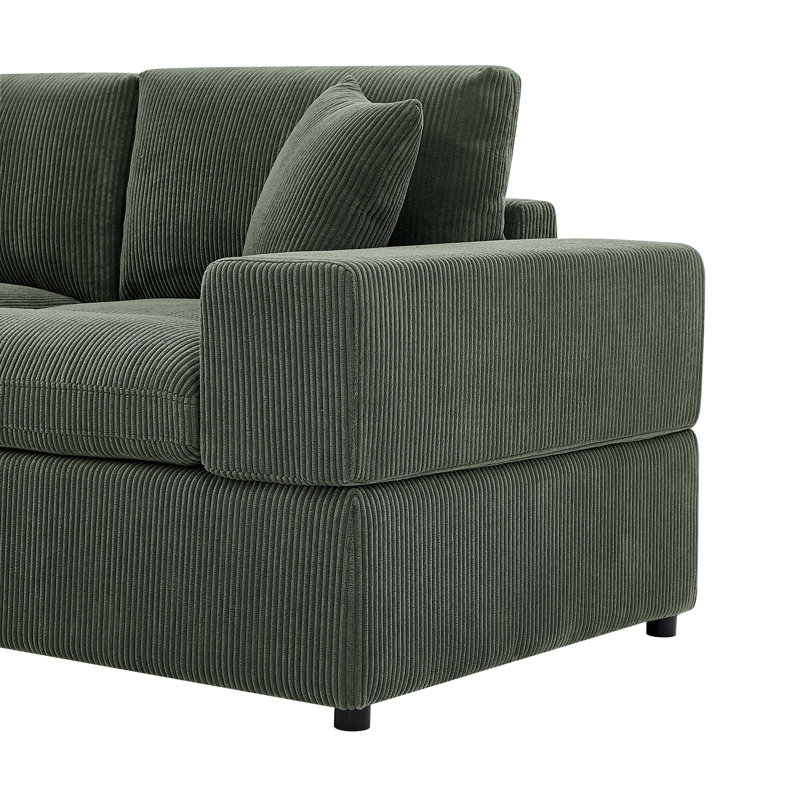 Canapé modulaire symétrique en velours côtelé, Corduroy - Dark Green