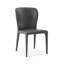 Ensemble de deux chaises d'appoint de salle à manger rembourrées en similicuir gris