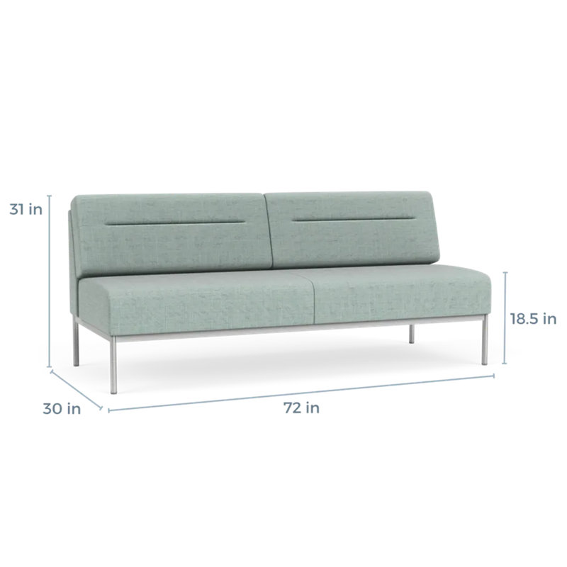 Canapé Darsey, Chambray écume de mer, Sans alimentation, Argent argent