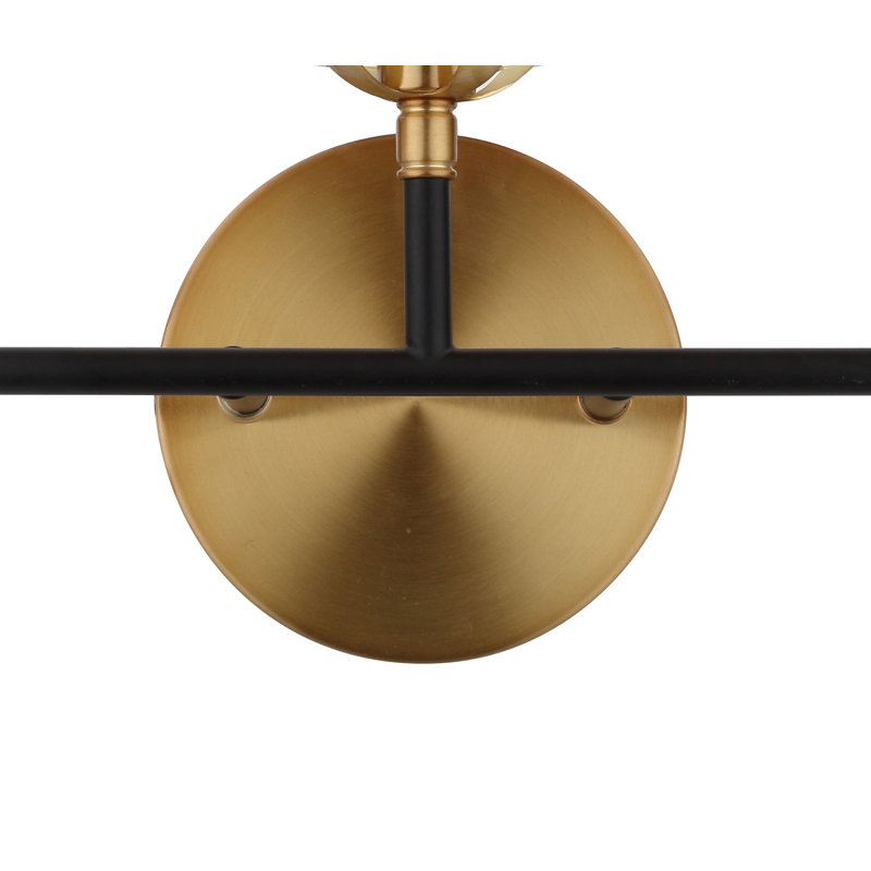 Éclairage pour meuble-lavabo transitionnel contemporain en fer / verre Claudio, Or laiton / noir, Clair, 3