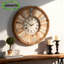 Horloges murales rétro fabriquées à la main, quartz silencieux sans tic-tac, à piles, style chiffres romains, (couleur rétro)