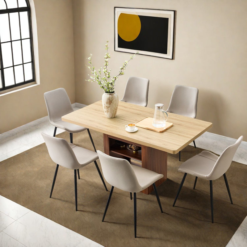 Ensemble de table de salle à manger moderne extensible, en bois aggloméré et en métal, parfait pour la maison et la cuisine