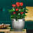 Concrete Effect Indoor Plant Pot, Indoor Planter with Metallic Looks, Small Flower Pot with Mesh Pattern D26.5 H24.5 cm, with Inner Top D22.5 cm, 13 litres-634636569