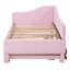 Lit de jour simple tapissier en L rembourré en forme de L avec lit gigogne, rose-1497479332