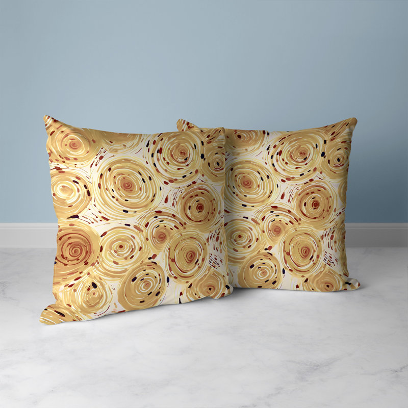 Beige Geometric Faux Suede Reversible Throw Pillow 16"