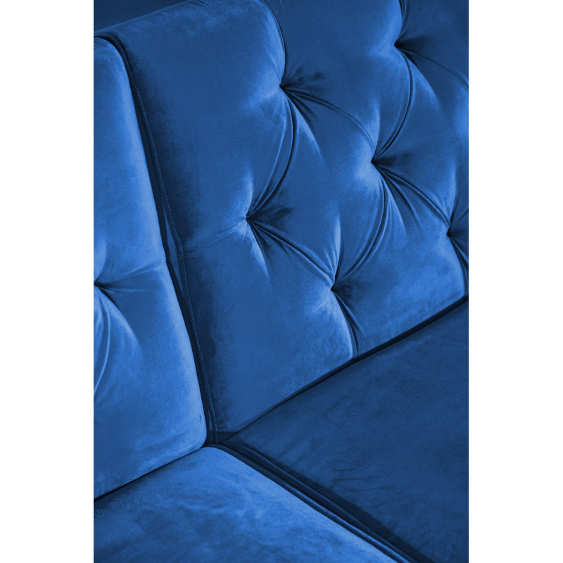 87.8'' Velvet Sofa, Blue Velvet