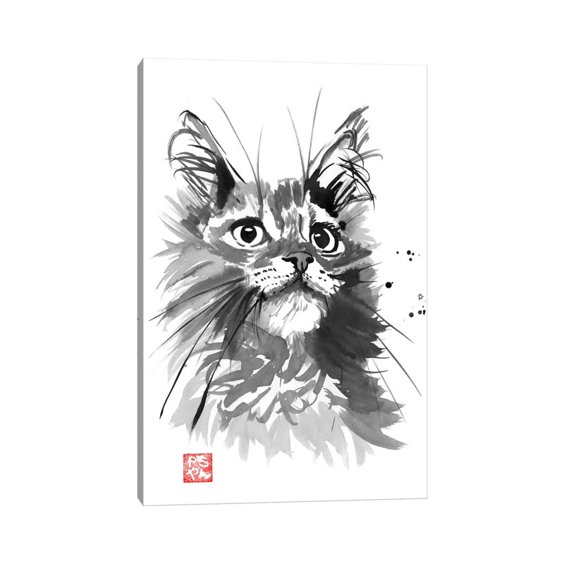 Hairy Cat by Péchane - Print on Canvas, Wrapped Canvas, 66.04 cm H x 45.72 cm W x 1.91 cm D