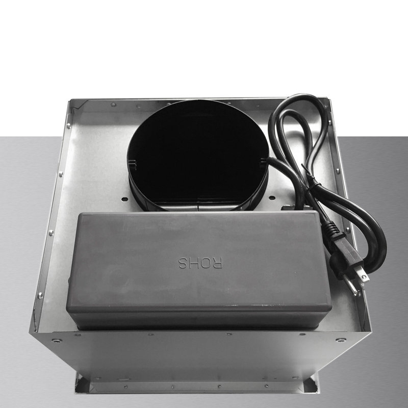 36-Inch Stainless Steel Convertible Island Range Hood with LED Lights
