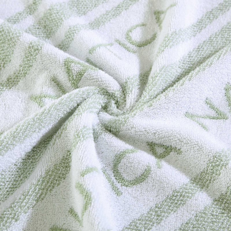 Nautica 6 Piece 100% Cotton Towel Set, Minera Green Striped